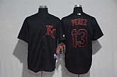 Kansas City Royals #13 Salvador Perez Black Fashion Cool Base Stitched Jersey,baseball caps,new era cap wholesale,wholesale hats